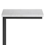 Skyler C Side Table with Genuine Marble Top in White/Black