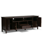 Warm Shaker 72 Inch Wide Solid Wood TV Stand in Tobacco