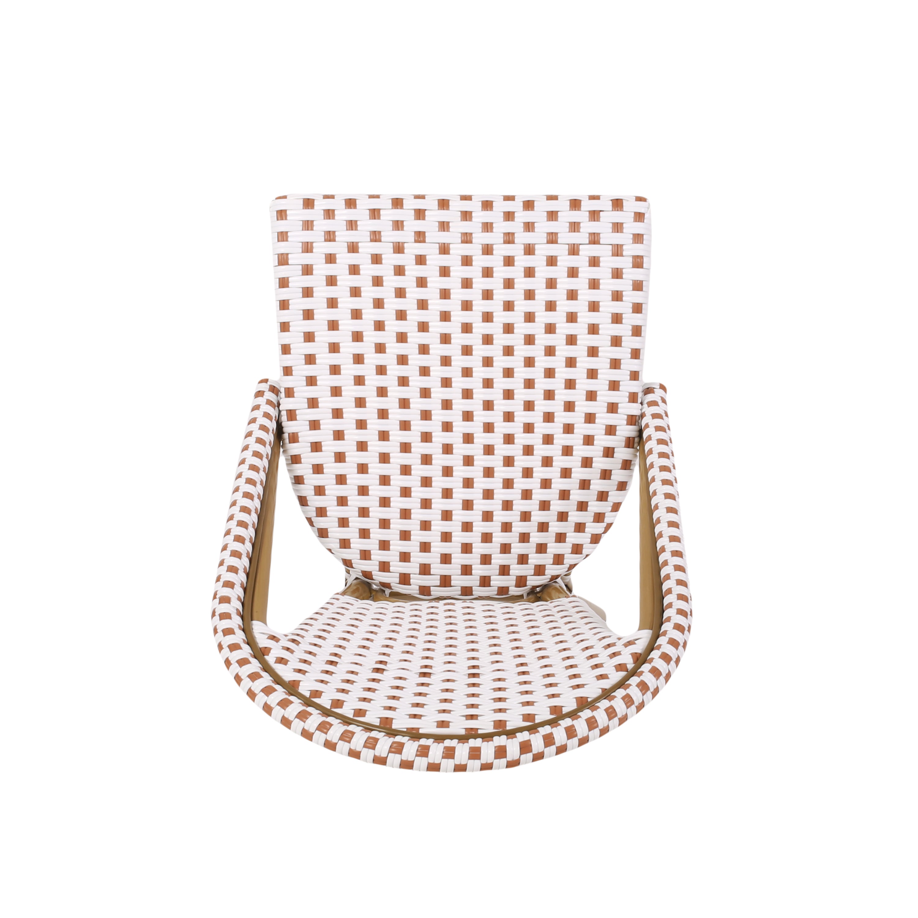 Outdoor PE Rattan and Aluminum French Bistro Chairs, Set of 2