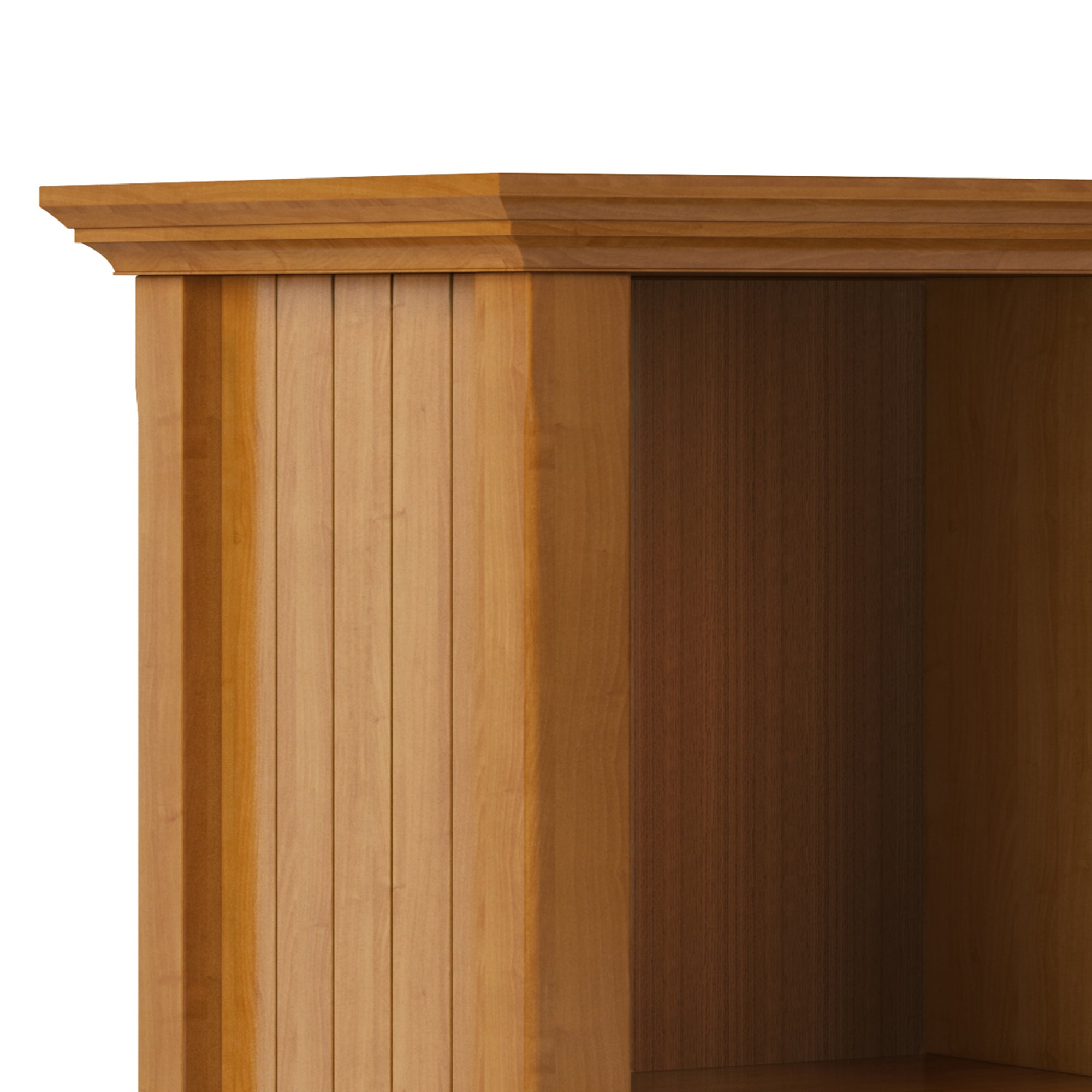 Acadian 57 inch Wide Solid Wood 8 Cube Storage Sofa Table in Light Golden