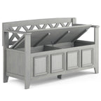 Amherst Solid Wood Entryway Storage Bench in Fog