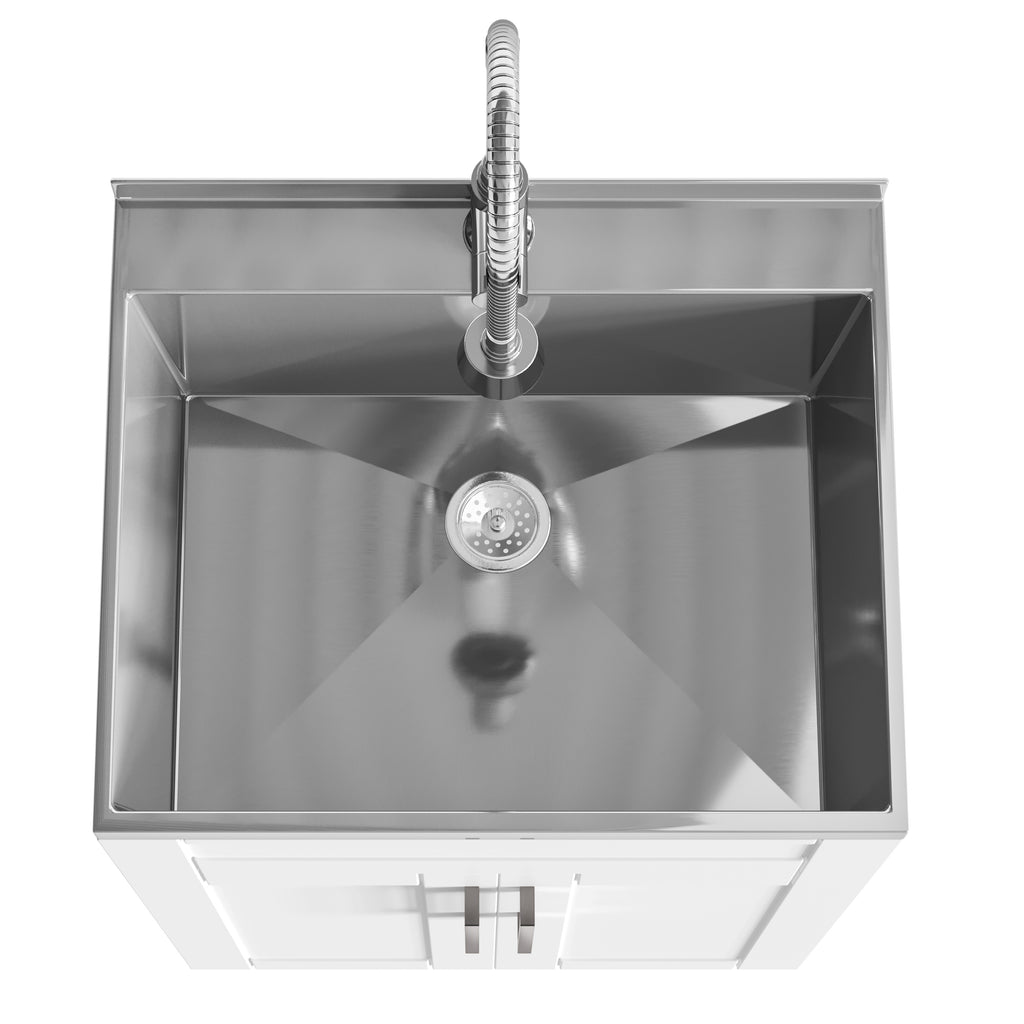 Hennessy Deluxe 24" Laundry Cabinet with Faucet and Stainless Steel Sink
