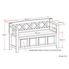 Amherst Solid Wood Entryway Storage Bench