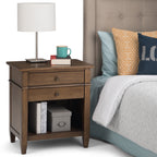Carlton 24 Inch Wide Solid Wood Bedside Table in Rustic