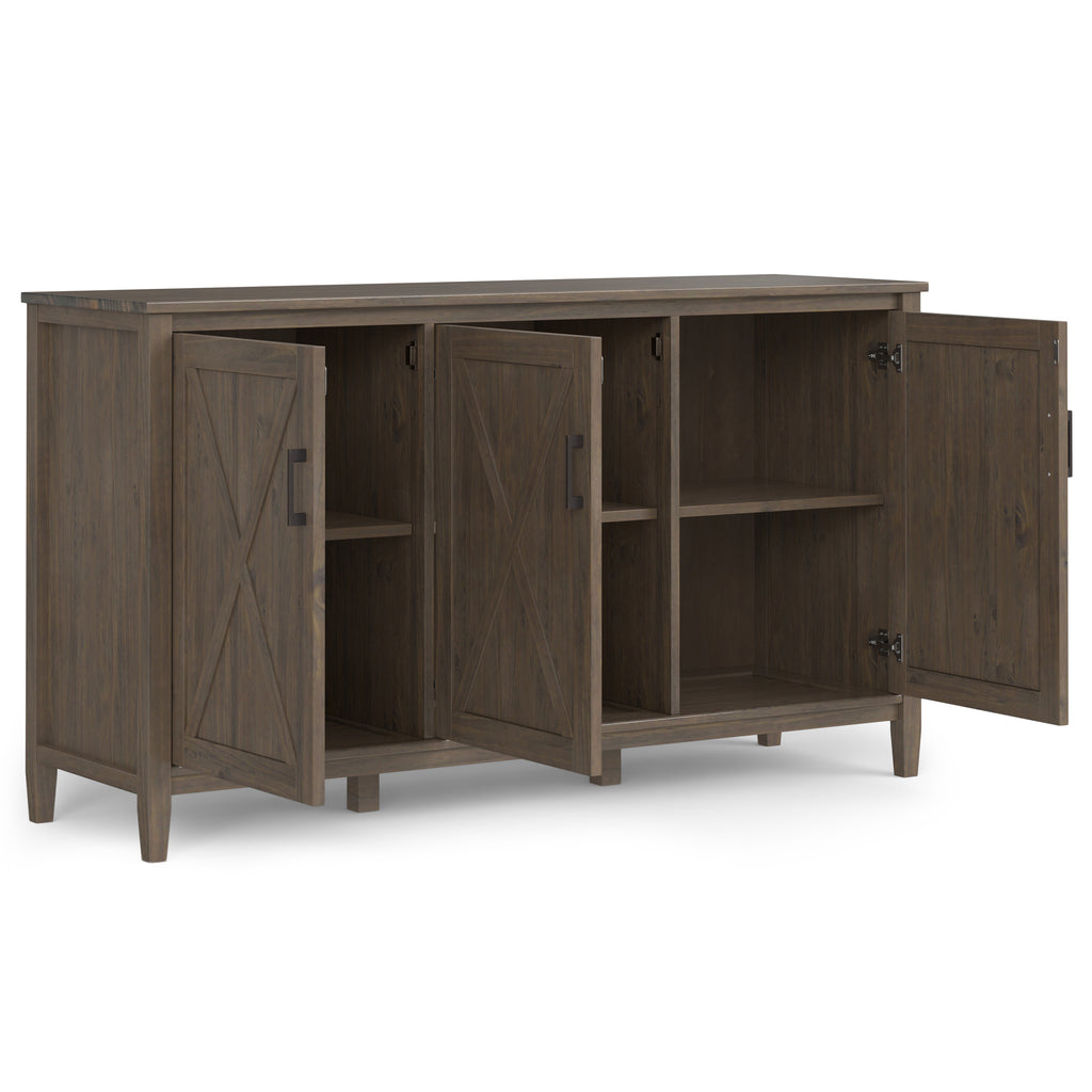 Ela 60 Inch Wide Solid Wood Storage Cabinet in Smoky