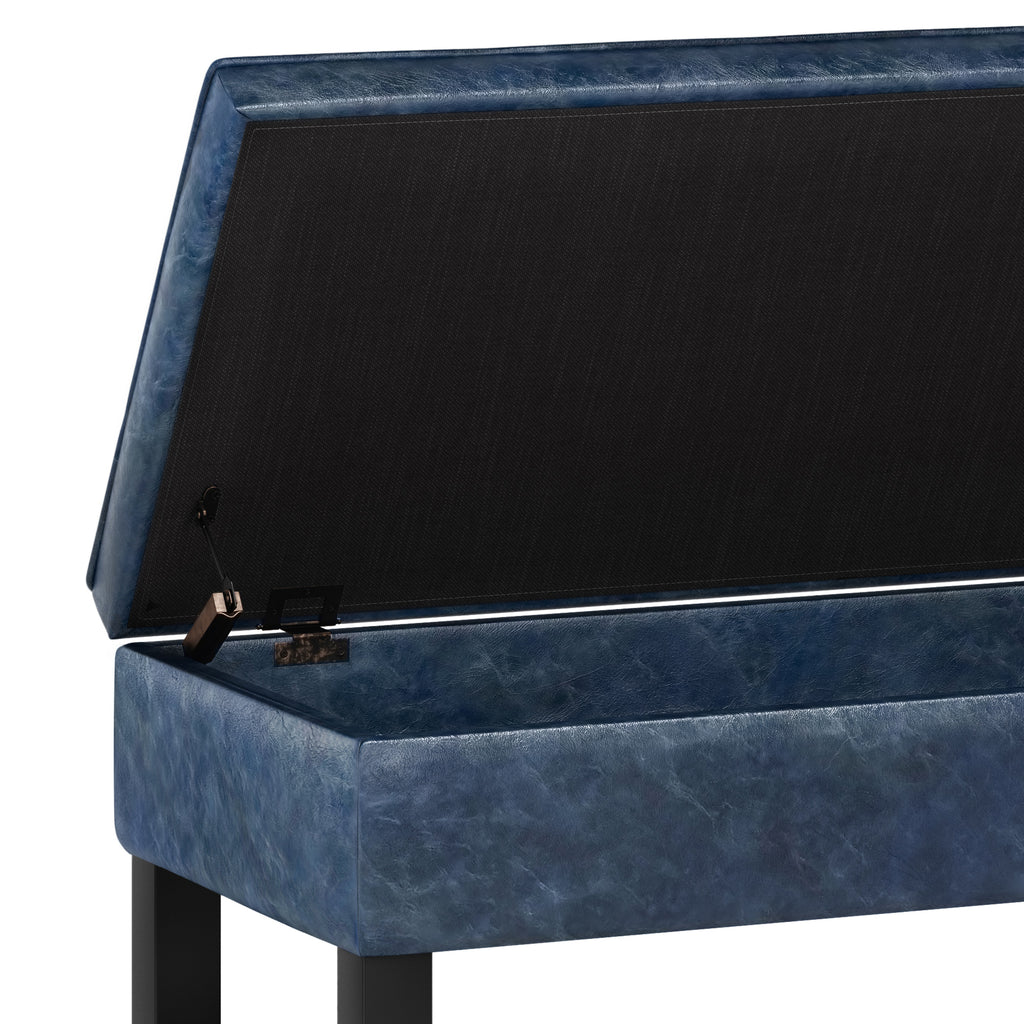 Cosmopolitan - Storage Ottoman Bench with Open Bottom - Denim