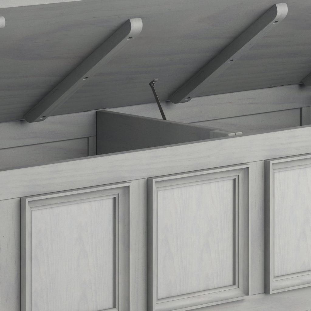 Amherst Solid Wood Entryway Storage Bench in Fog