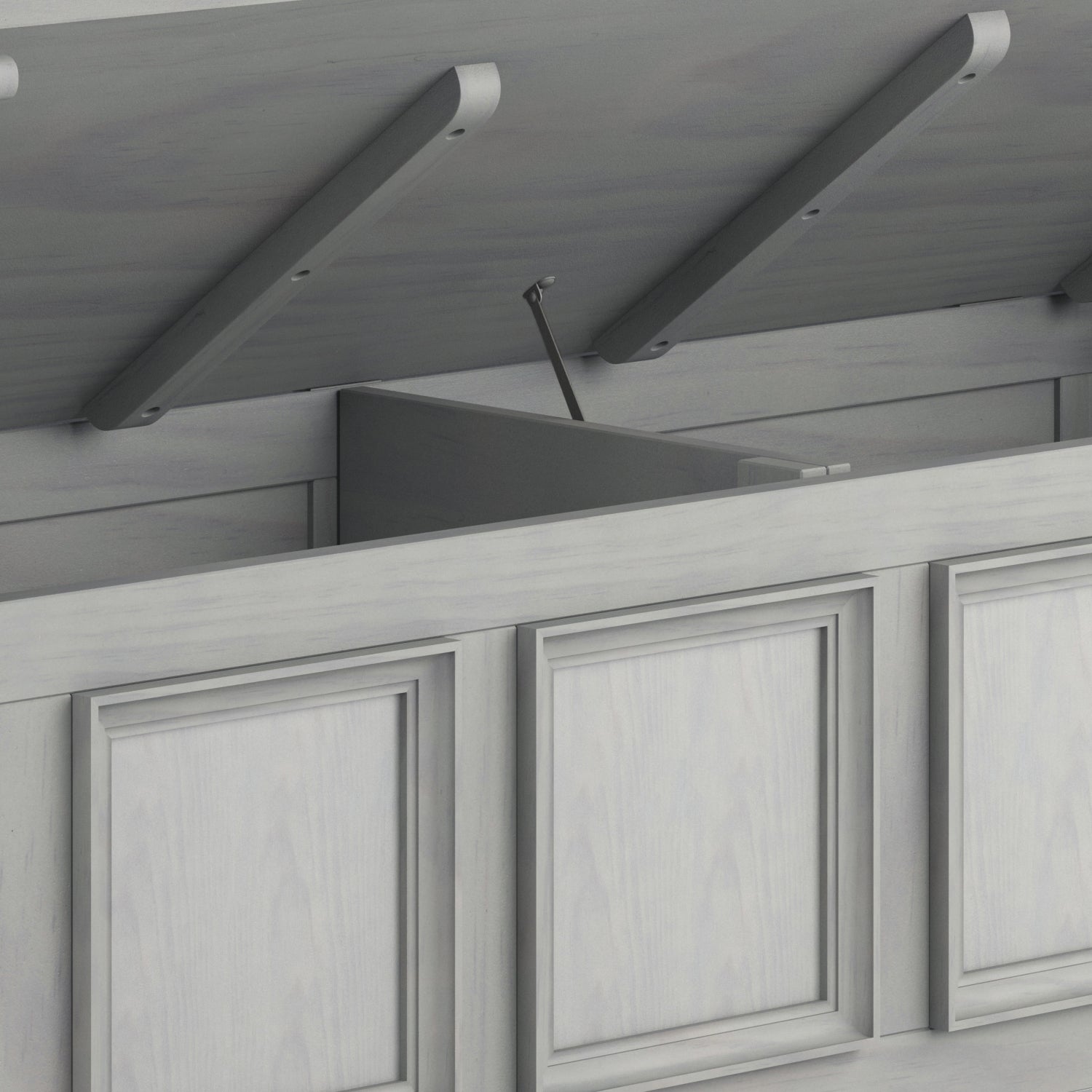 Amherst Solid Wood Entryway Storage Bench in Fog