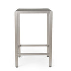 43" Outdoor Aluminum Frame Bar Table with PE Rattan Table Top