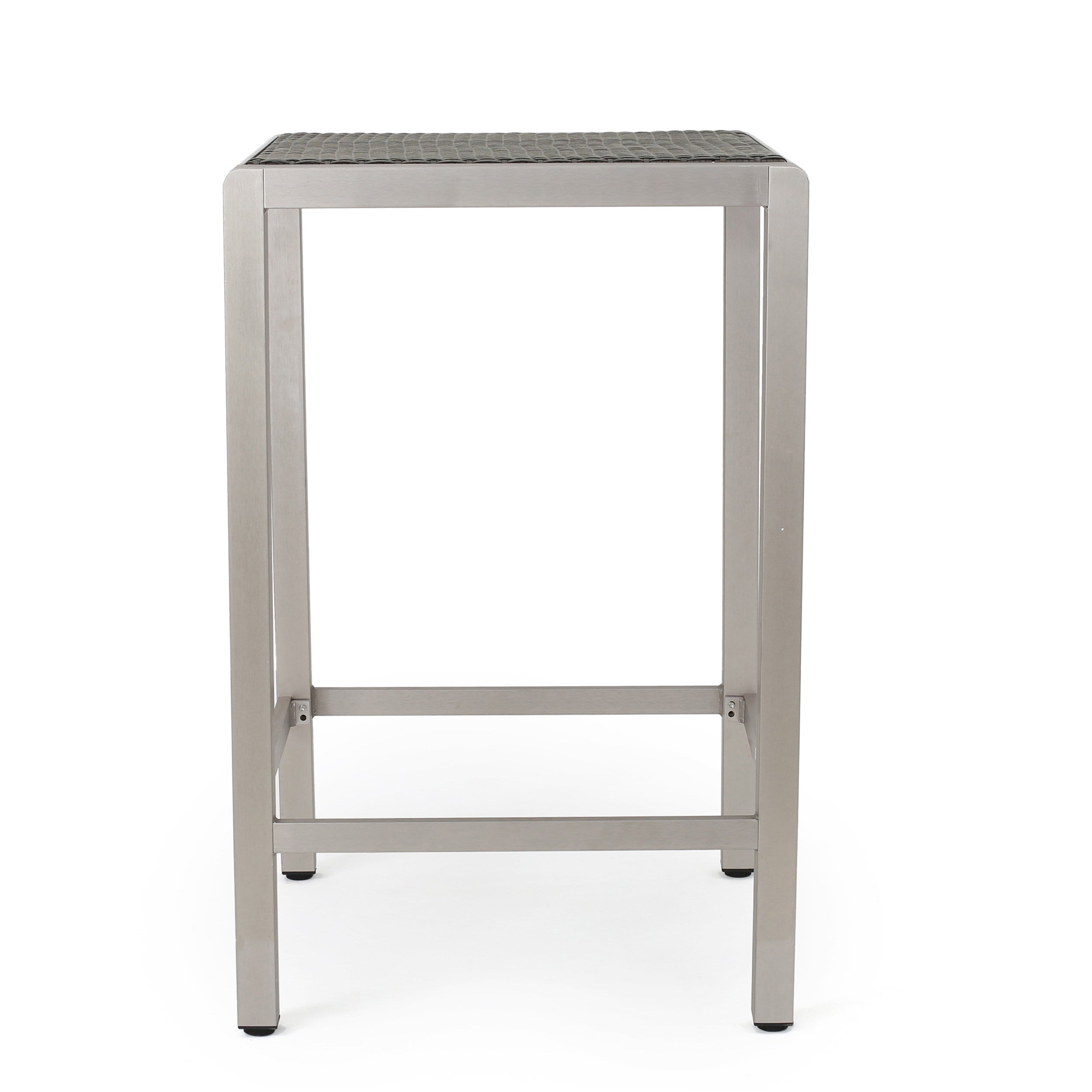43" Outdoor Aluminum Frame Bar Table with PE Rattan Table Top