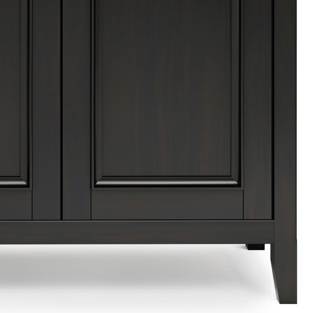 Amherst 66 Inch Wide Solid Wood Transitional 4 Door Storage Cabinet in Hickory