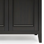 Amherst 66 Inch Wide Solid Wood Transitional 4 Door Storage Cabinet in Hickory