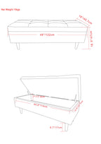 Shay 48 Inch Wide Mid-Century Rectangular Storage Ottoman