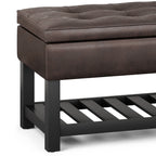 Cosmopolitan Storage Ottoman Bench with Open Bottom - Distressed