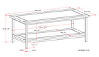 Skyler 48 Inch Wide Solid Mango Wood Coffee Table in Dark