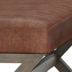Salinger Large Ottoman Bench - Distressed Saddle