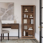 Amherst 30 Inch Solid Wood 5 Shelf Bookcase in Rustic