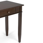 Carlton 42 Inch Wide Solid Wood Home Office Desk in Brunette