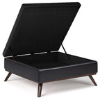 Owen 36 Inch Wide Square Coffee Table Storage Ottoman in Tanners