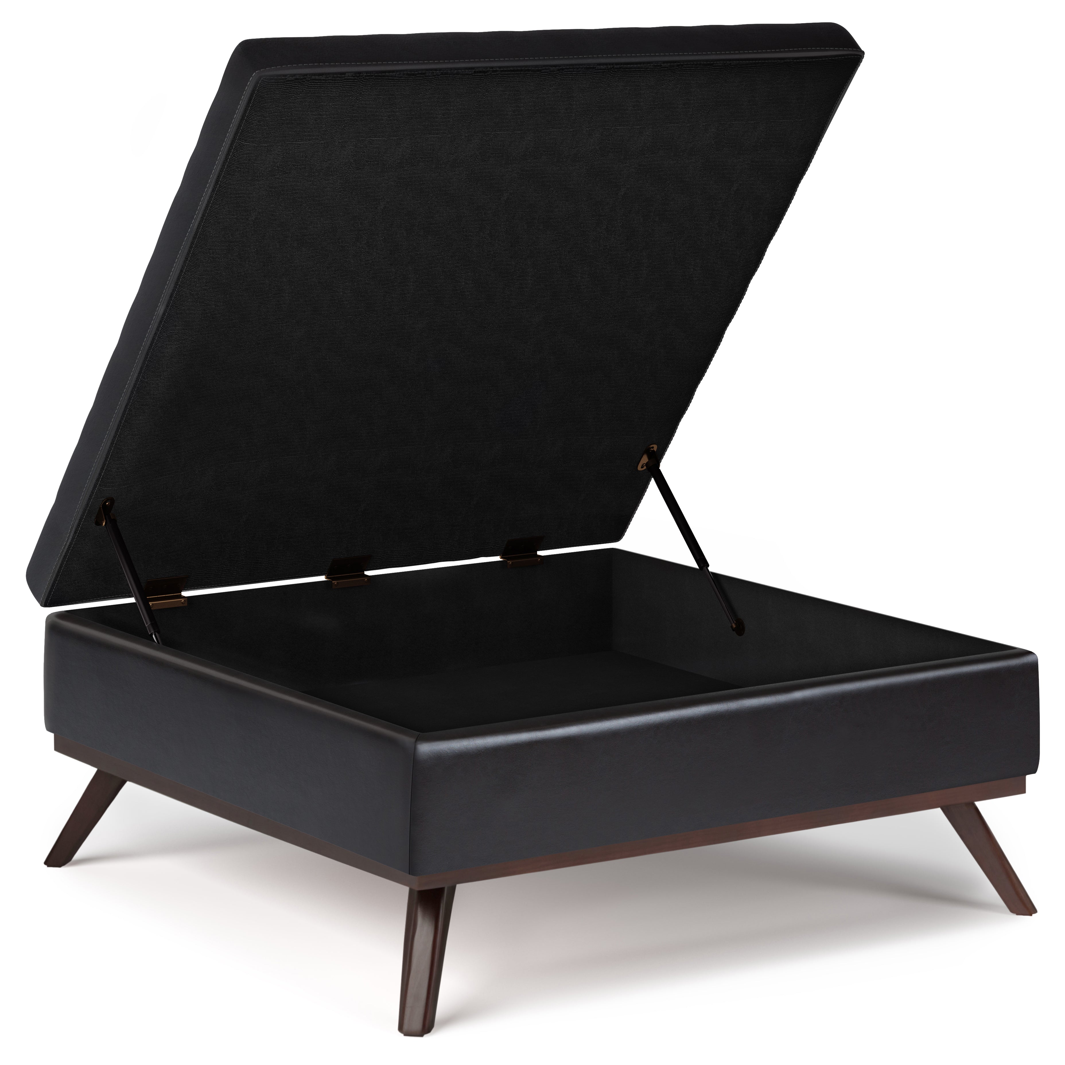 Owen 36 Inch Wide Square Coffee Table Storage Ottoman in Tanners