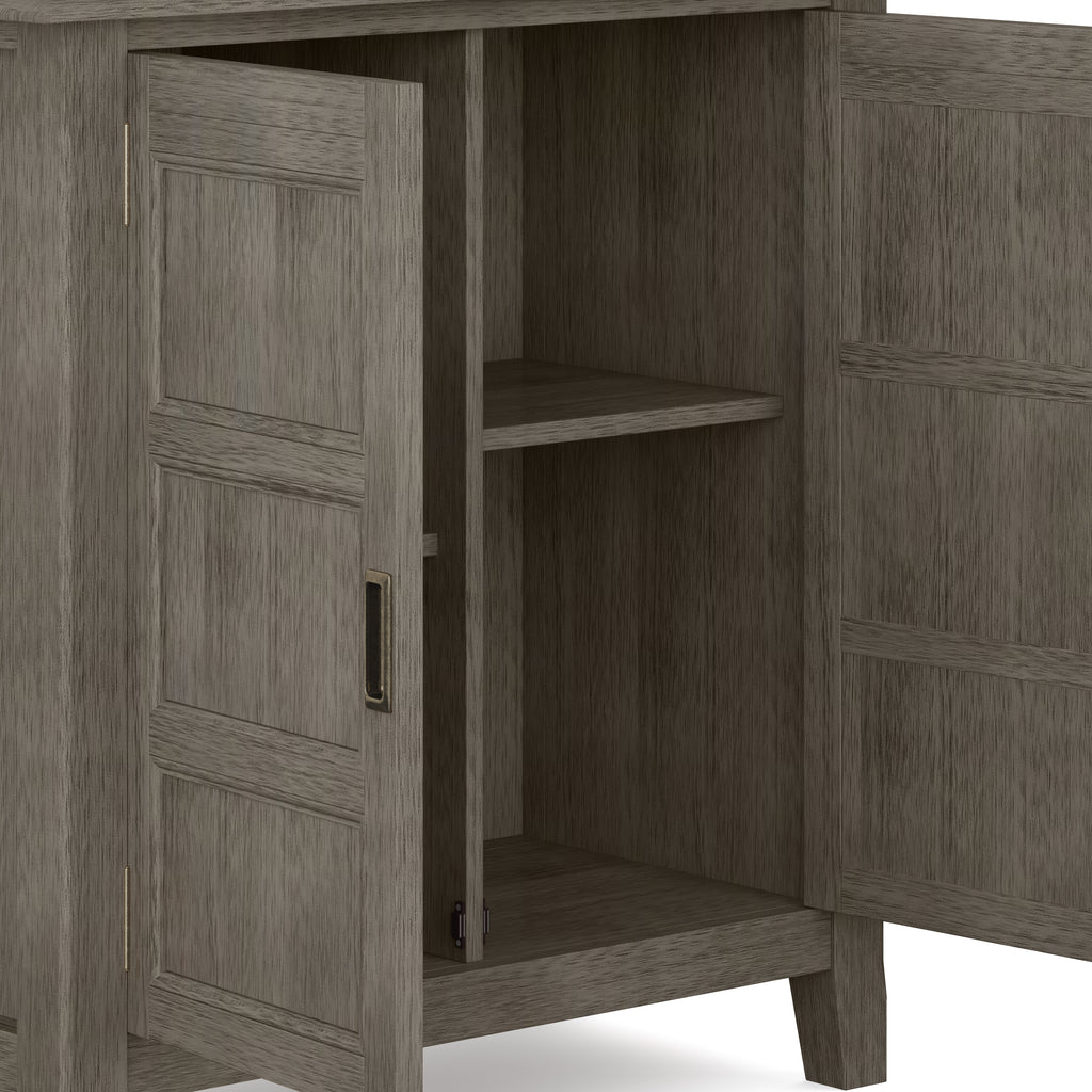 Burlington 30 Inch Wide Solid Wood Low Storage Cabinet in Farmhouse