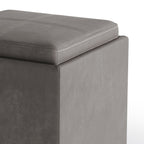 Rockwood 17 Inch Wide Cube Storage Ottoman with Tray