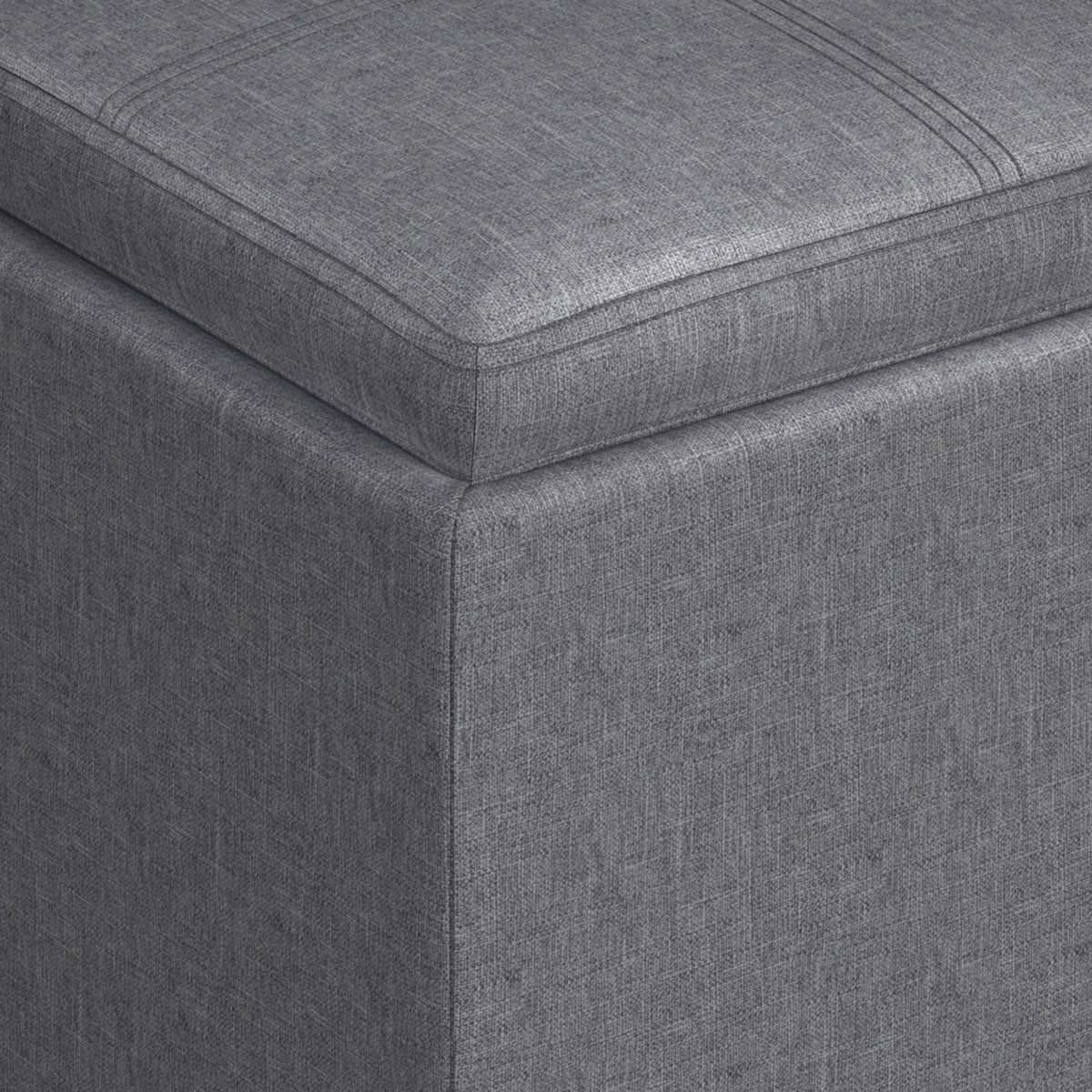 Rockwood 17 Inch Wide Cube Storage Ottoman with Tray