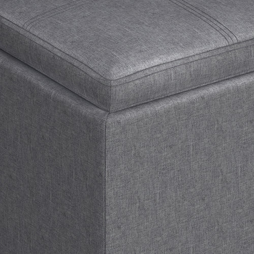 Rockwood 17 Inch Wide Cube Storage Ottoman with Tray