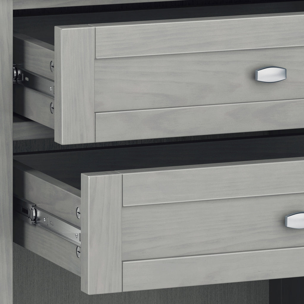 Warm Shaker Solid Wood Nightstand in Fog