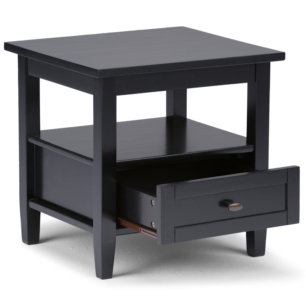 Warm Shaker Solid Wood 20 Inch Wide Transitional End Table