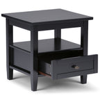 Warm Shaker Solid Wood 20 Inch Wide Transitional End Table