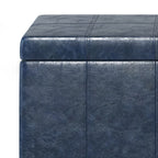 Dover 36 Inch Wide Storage Ottoman Bench in Denim