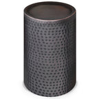 Corbin 16 Inch Wide Metal Side Table in Hammered Antique