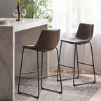 Set of 2 30" Cedric Faux Leather Barstool Vintage