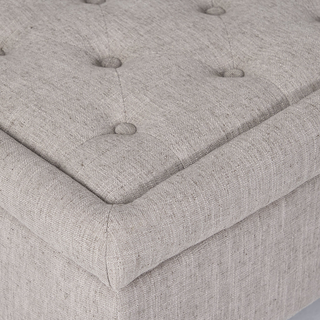 Storage Ottoman Bench with Solid Wood Legs