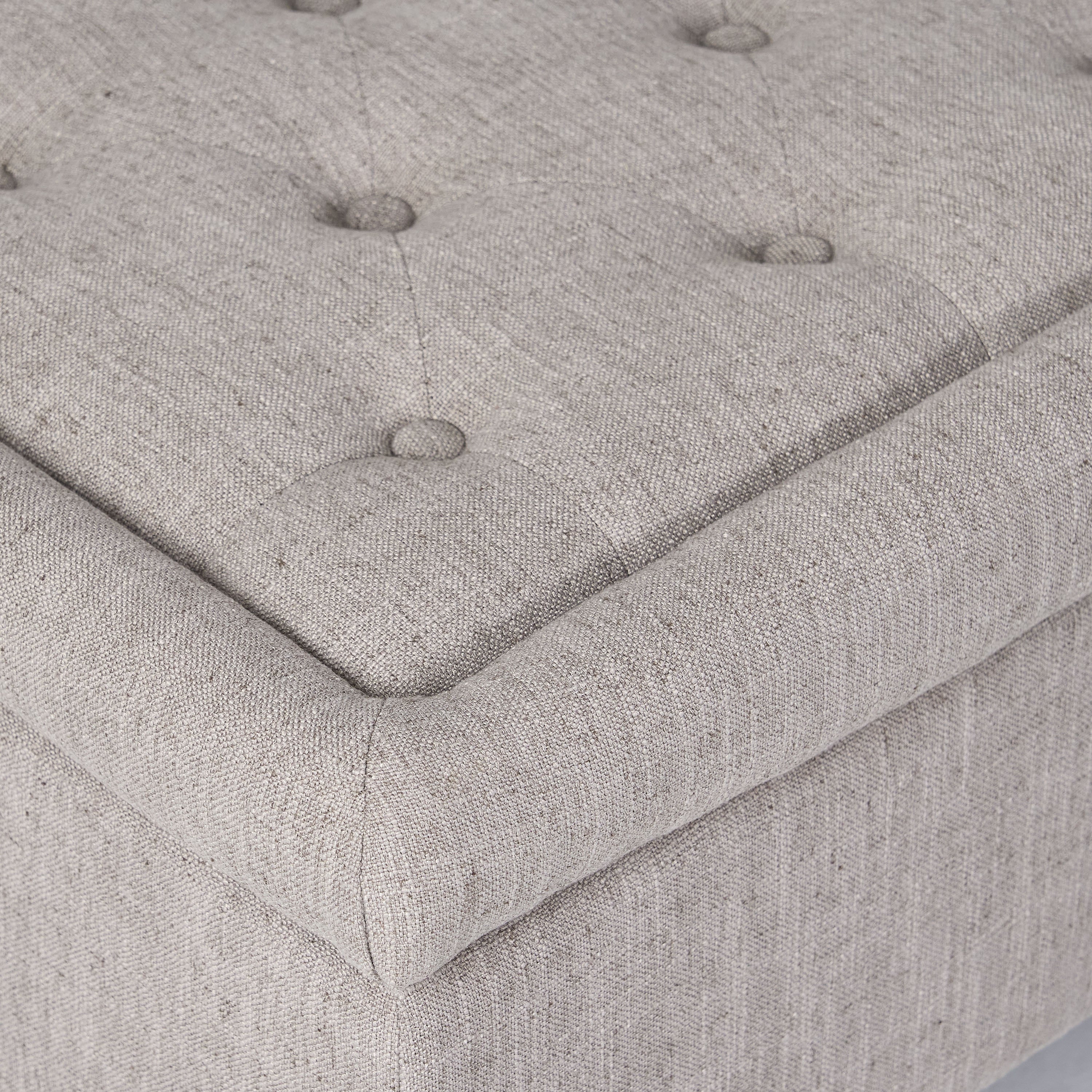 Storage Ottoman Bench with Solid Wood Legs