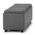 Avalon 42 Inch Wide Storage Ottoman in Stone