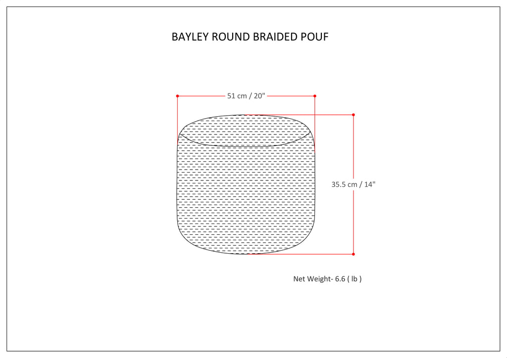 Bayley 20 Inch Wide Round Pouf in Aegean
