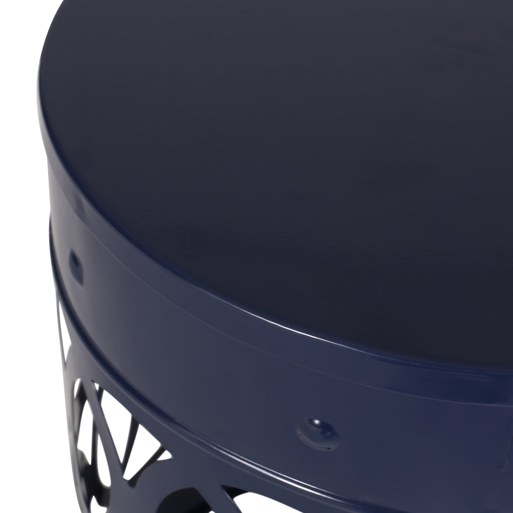 Outdoor Metal End Table with Modern Design