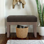 Milltown 27 Inch Wide Solid Wood Footstool Small Ottoman Bench