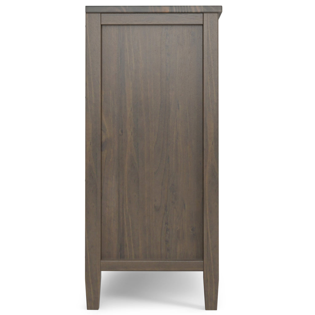 Ela 32 Inch Wide Solid Wood Low Storage Cabinet in Smoky
