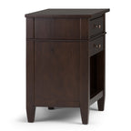 Carlton 24 Inch Wide Solid Wood Bedside Table in Brunette