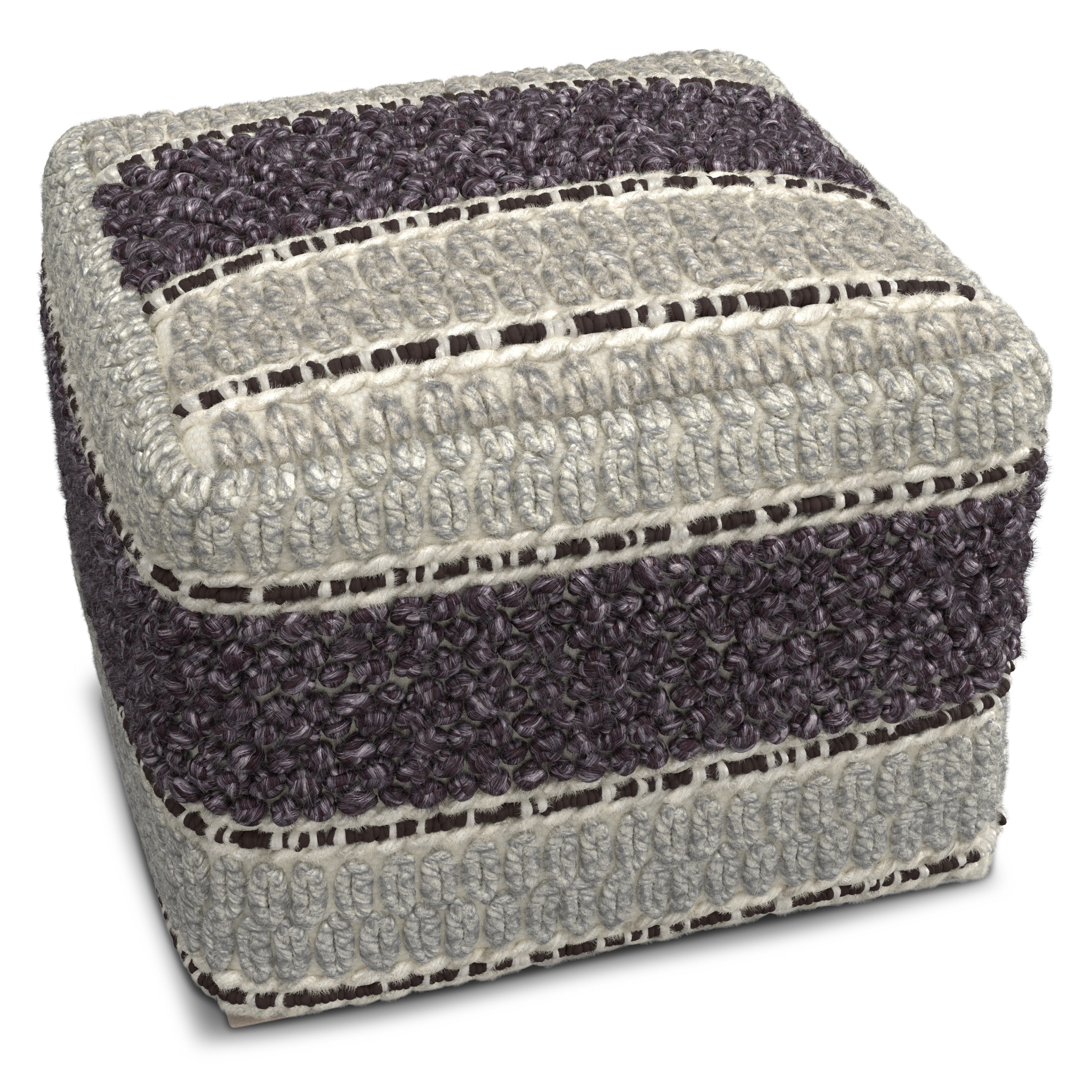 Grady Square Pouf - Magenta