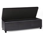 Avalon 54 Inch Wide Extra Large Storage Ottoman Bench in Tanners