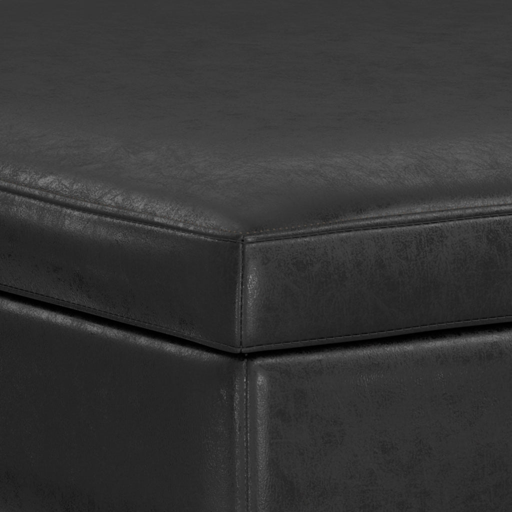 Owen 40 Inch Wide XL Square Coffee Table Storage Ottoman