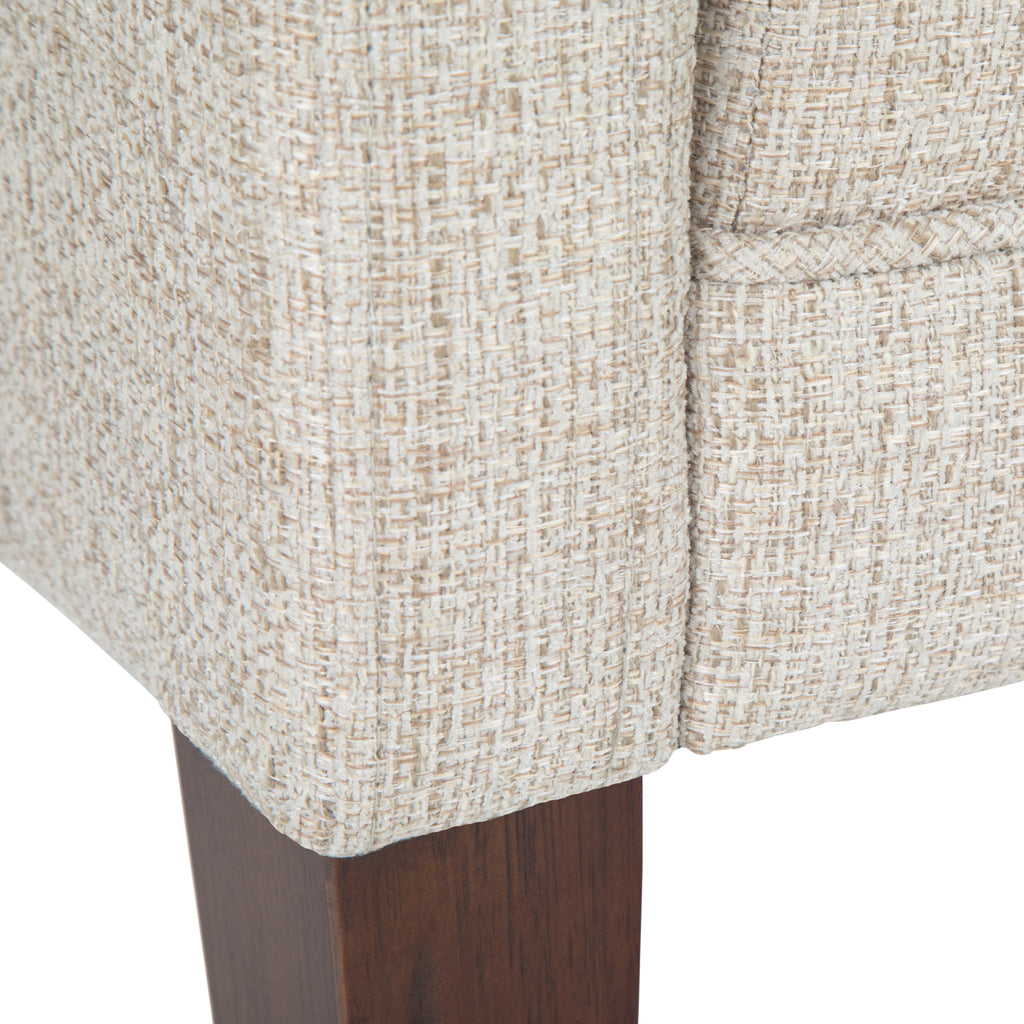 Parris 50 Inch Wide Upholstered Bench in Platinum Woven Fabric