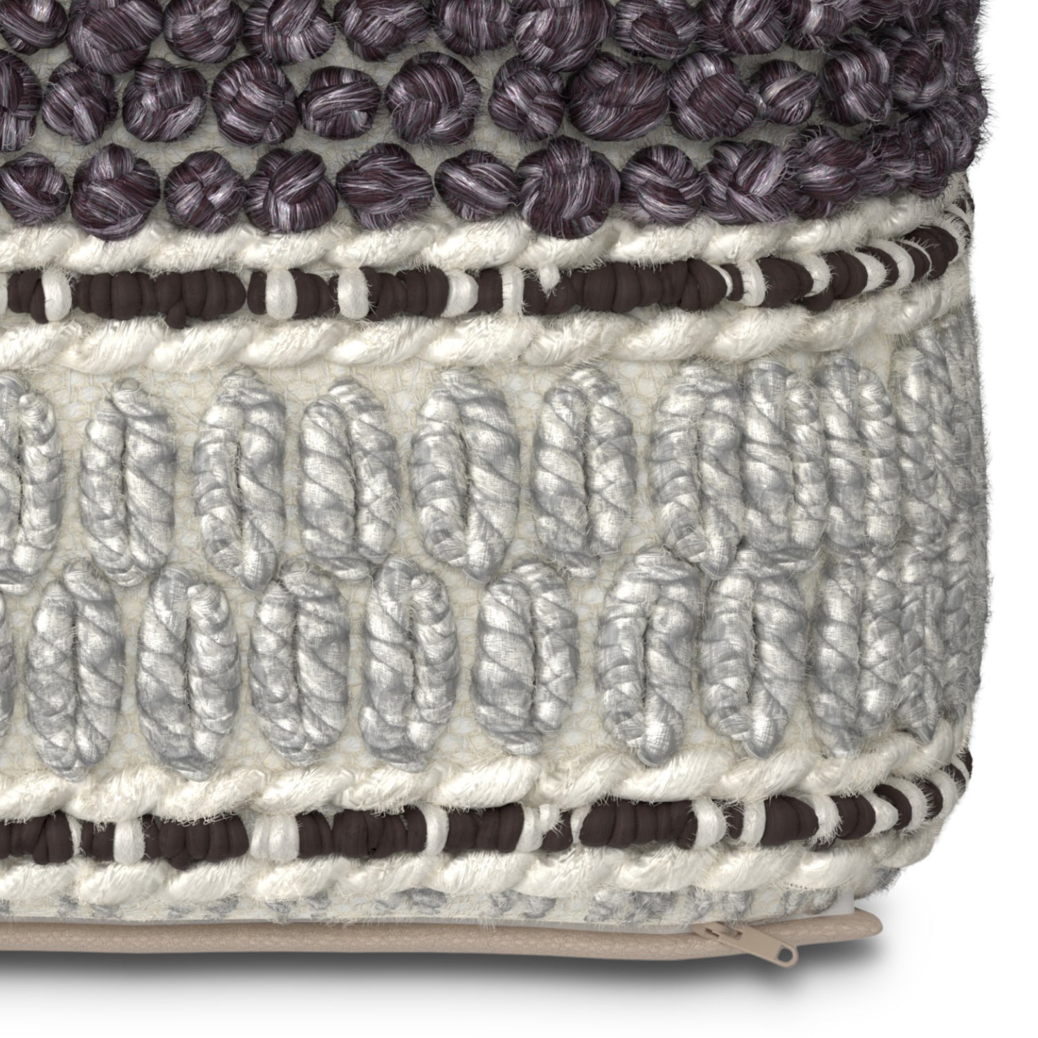 Grady Square Pouf - Magenta