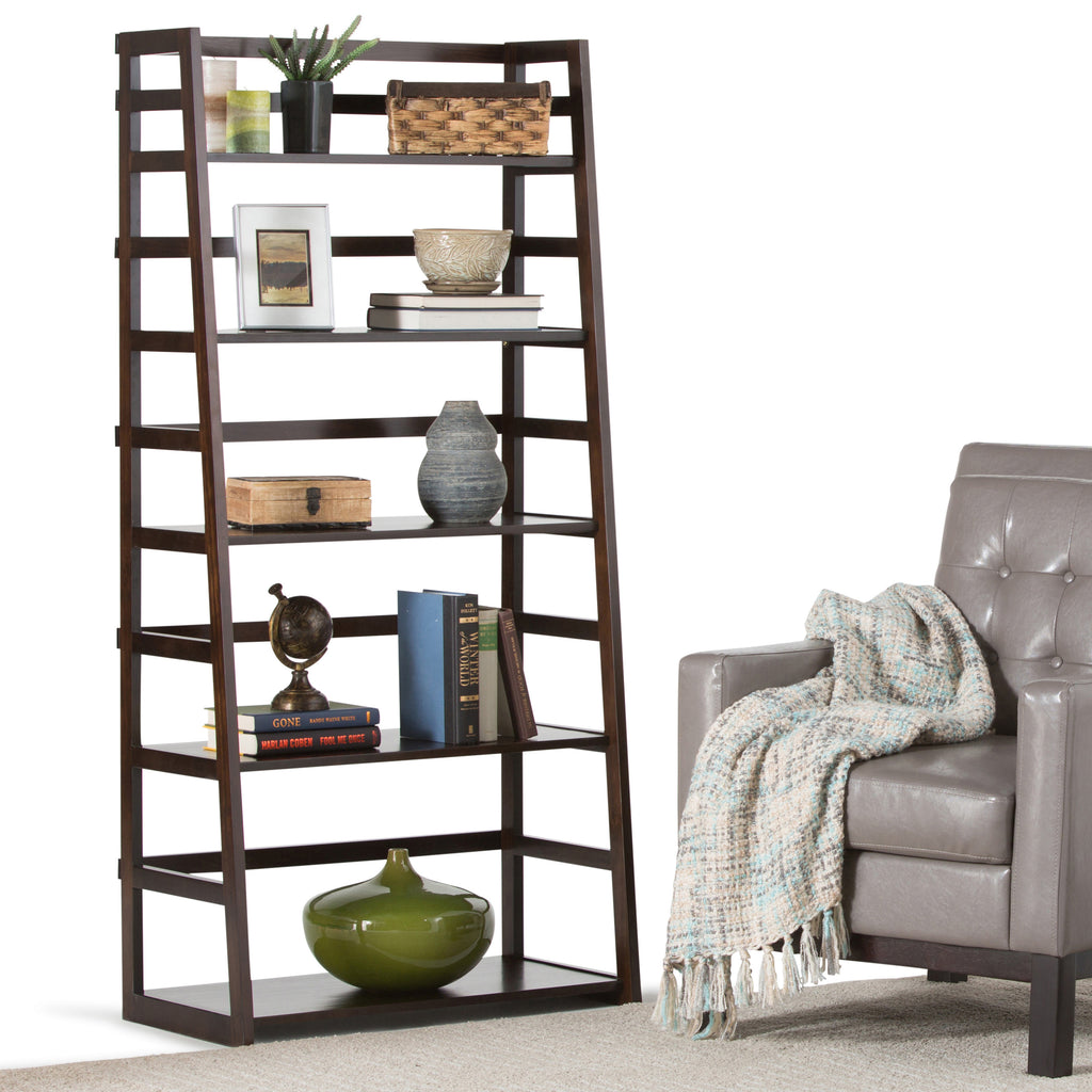 Acadian Ladder Shelf Bookcase - Brunette