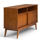 Draper 54" Wide Solid Wood Mid Century Tall TV Stand in Teak
