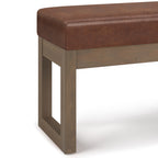 Milltown 27 Inch Wide Solid Wood Footstool Small Ottoman Bench